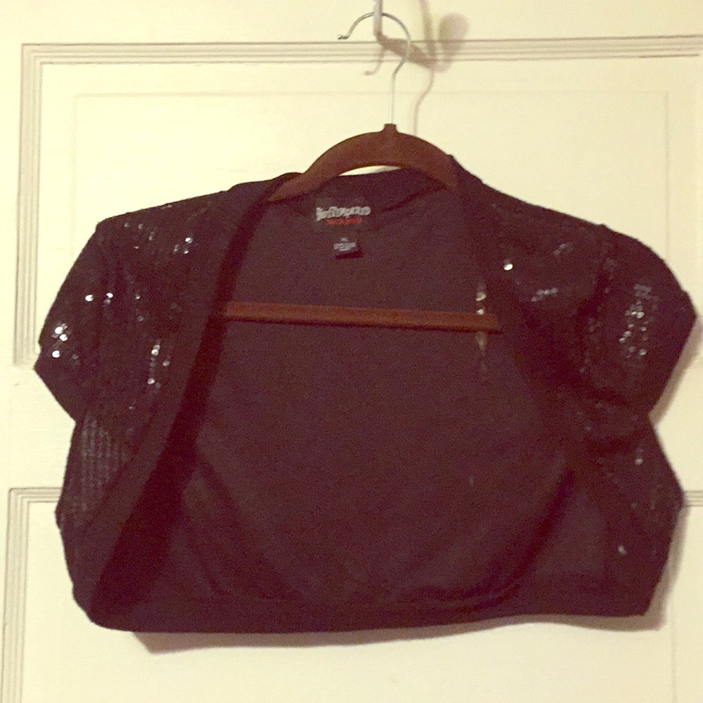 Black sequined shrug XL